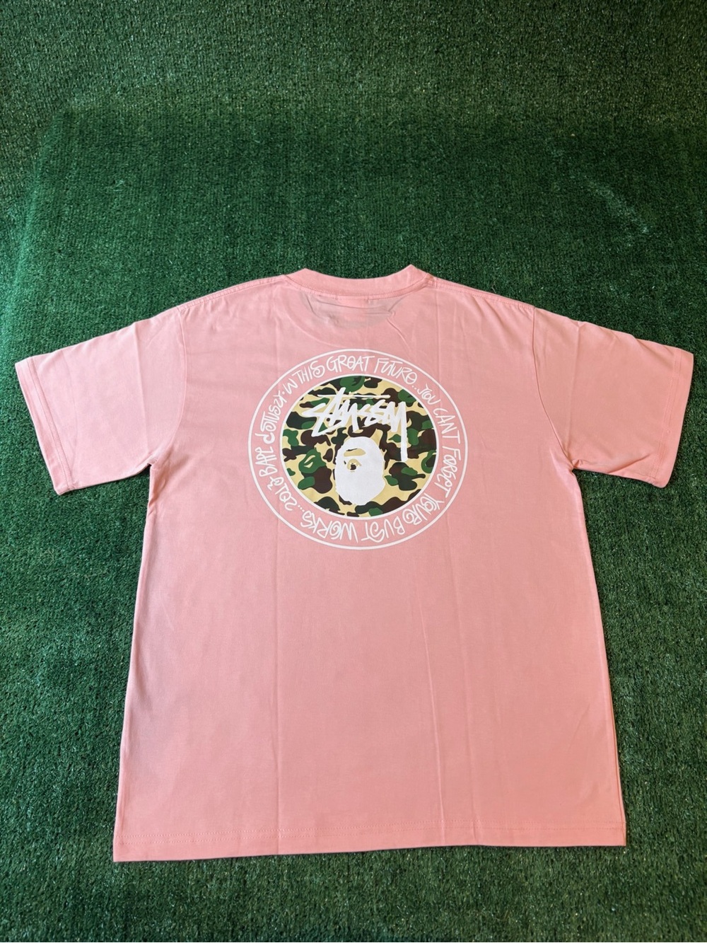 Bape Pink Short Sleeve Tee with Small Chest Logo - Picture 3 of 10